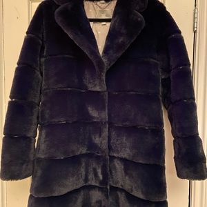 SOIA & KYO Luxe JOAN Faux Fur Coat (dark navy)